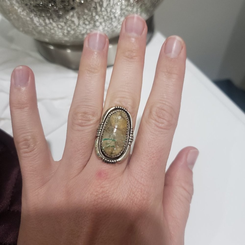 Turquoise sterling silver ring size 7